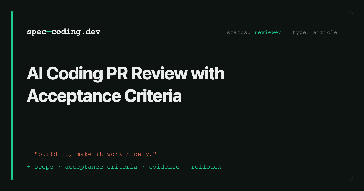 AI Coding PR Review with Acceptance Criteria | Spec Coding